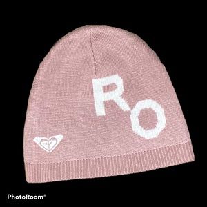 Roxy Pink & White Reversible Knit Beanie